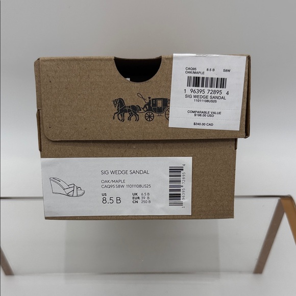 Coach Wedge Sandal In Signature Jacquard Oak Maple - Picture 12 of 13